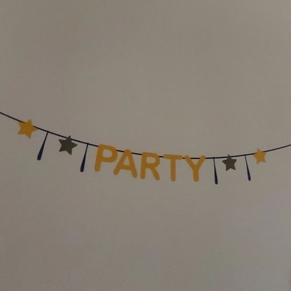 Papyrus party decor sign Papyrus PARTY‎ sign 1 piece Star Stars Gold Blue